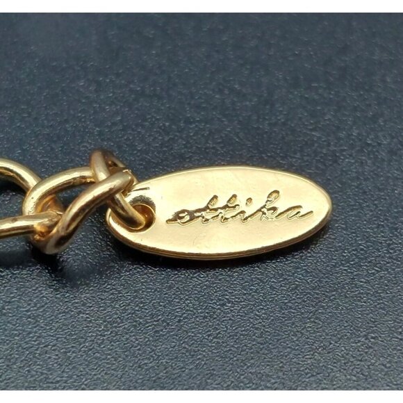 Ettika Layered Pendant Necklace in Gold Tone Saturn Chain Discs Crystals 15" Lon - Picture 9 of 9